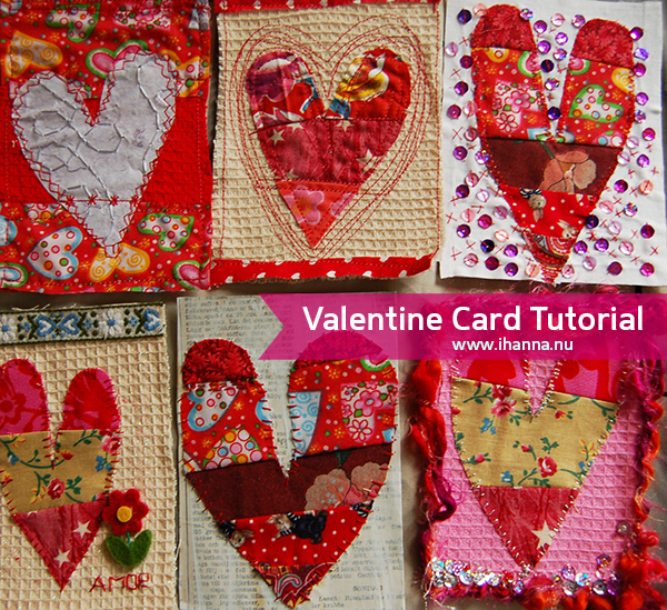 How to make a mixed media Valentine Postcards - iHannas Blog