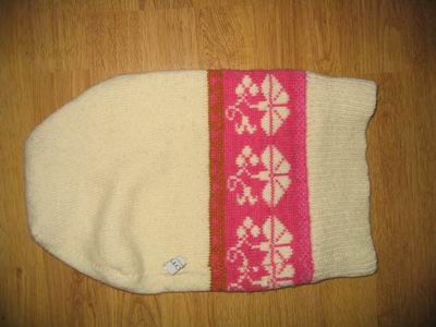 A knitted cap in wool that will be felted (Copyright Hanna Andersson)