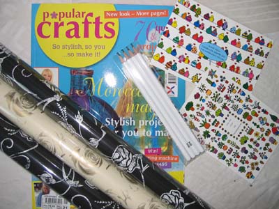 Popular crafts magazine cards and wrapping paper for mixed media inspiration