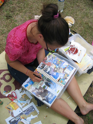 Me art journaling while camping in  Ardeche France 