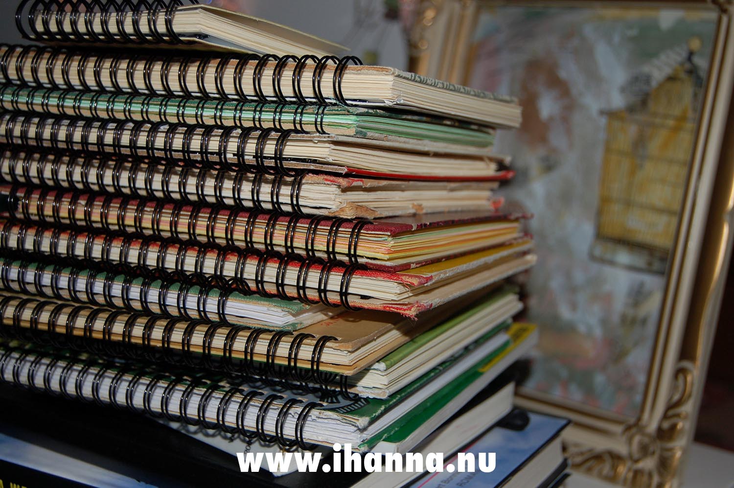 Pile of spiral bound Swedish notebooks made by iHanna (Photo copyright Hanna Andersson)