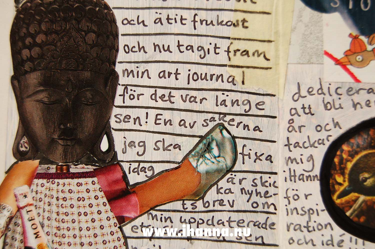 Art journal detail 2008 with writing on lines (Photo Copyright Hanna Andersson)