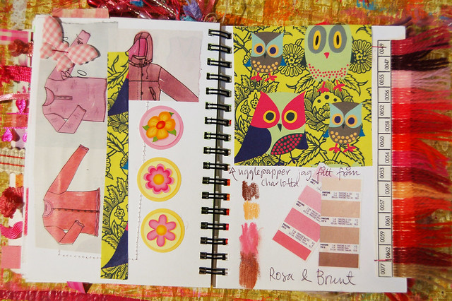 Collecting colors Notebook with pink figures glued by iHanna (Photo copyright Hanna Andersson)