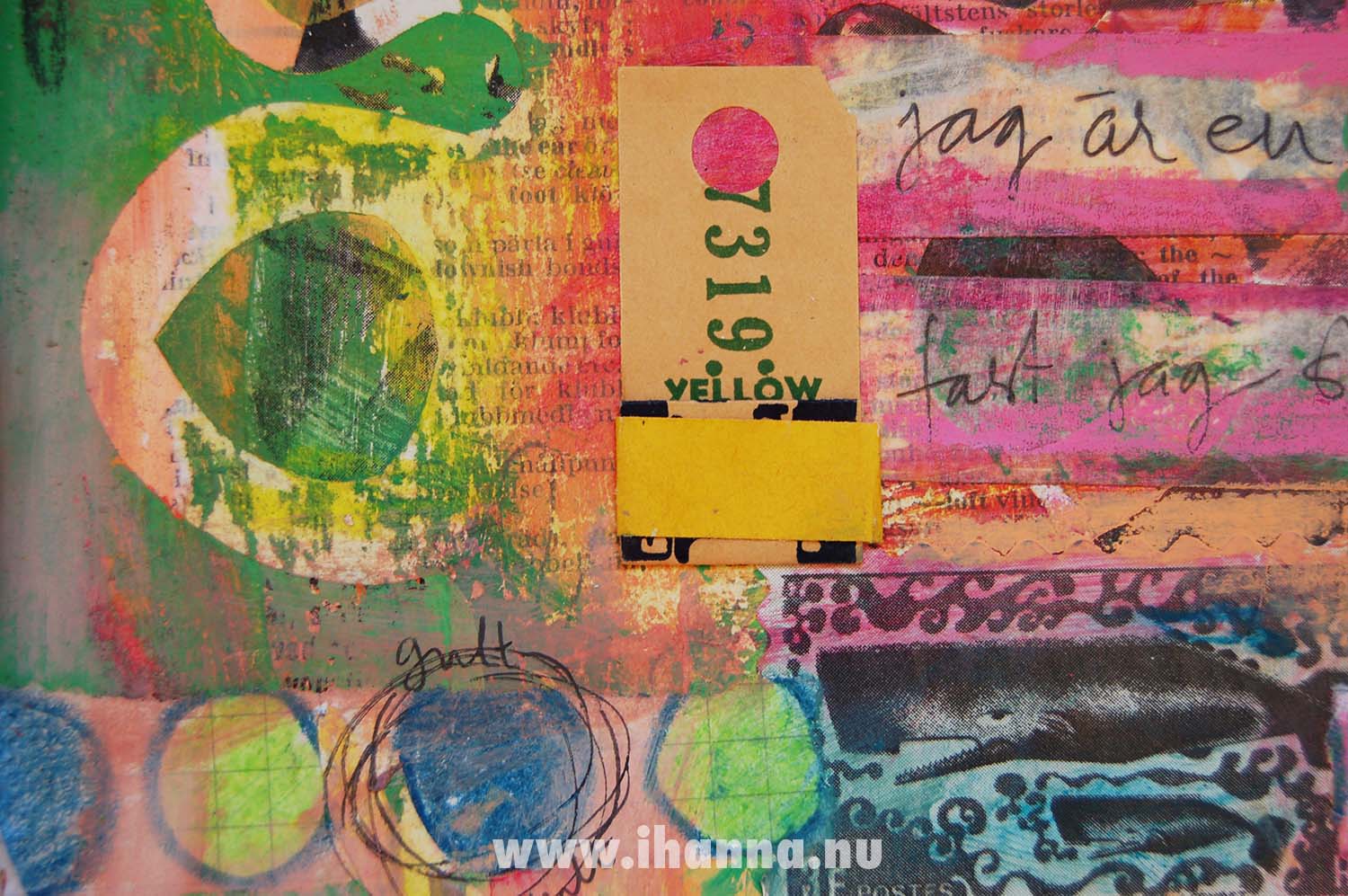 Art Journal detail with ticket Dive into art by iHanna (Copyright Hanna Andersson)