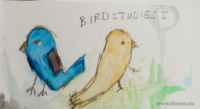 Bird Studies in art journal (Copyright Hanna Andersson)