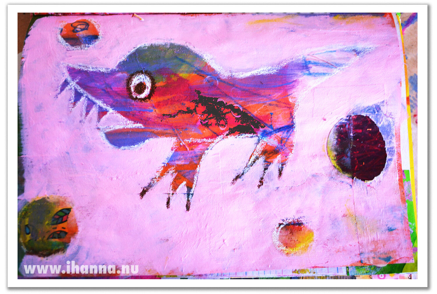 Art Journal little monster with sharp teeth made by iHanna (Copyright Hanna Andersson)