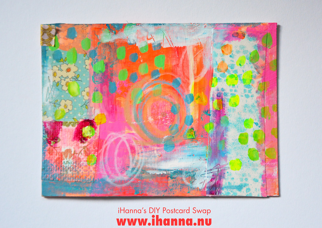 Mixed media DIY Postcard by iHanna fall 2019 no 1 #diypostcardswap