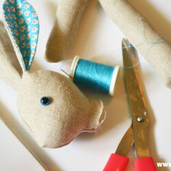 Luna Lapin bunny head - moms bunny being made - Photo Copyright Hanna Andersson aka iHanna #softies