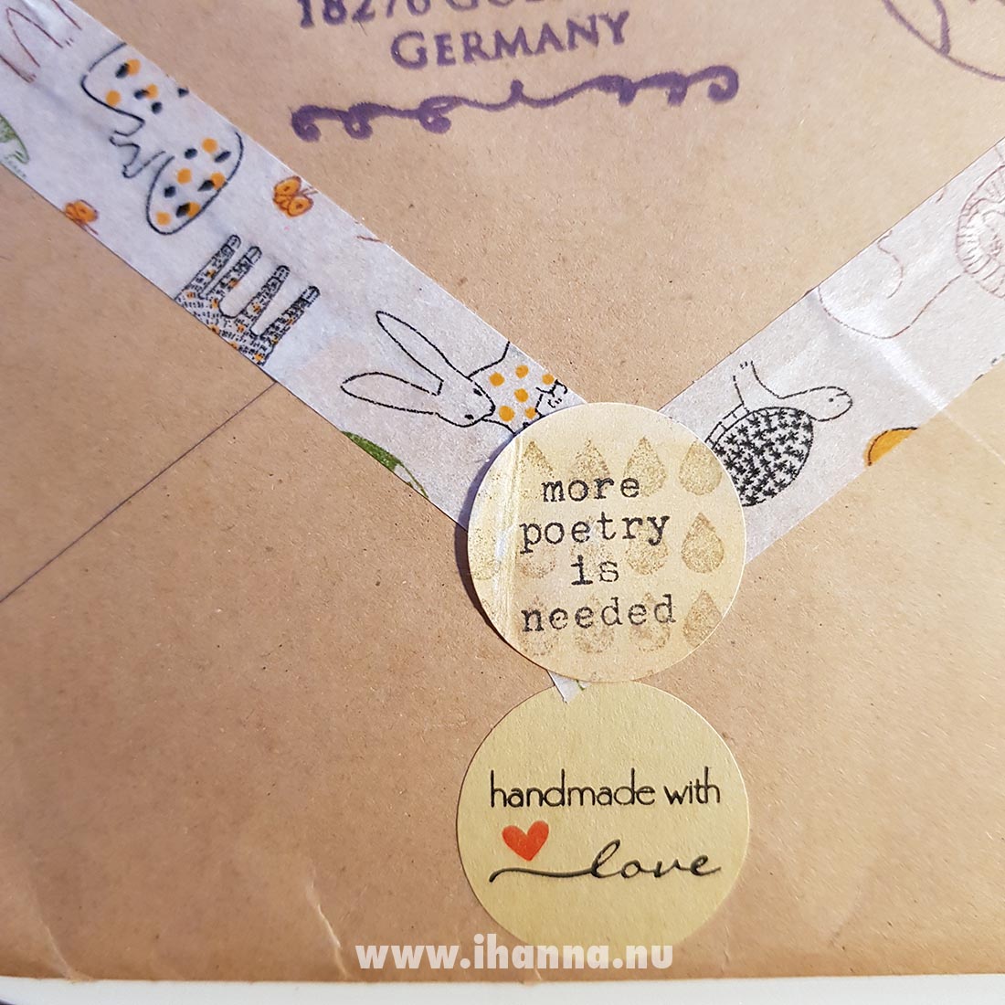 More poetry is needed sticker on Happy mail Envelope (back) from Franca Maria to iHanna #snailmail