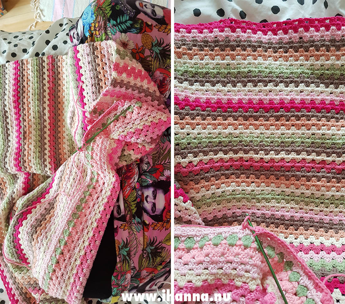 WIP Granny Square striped blanket by iHanna