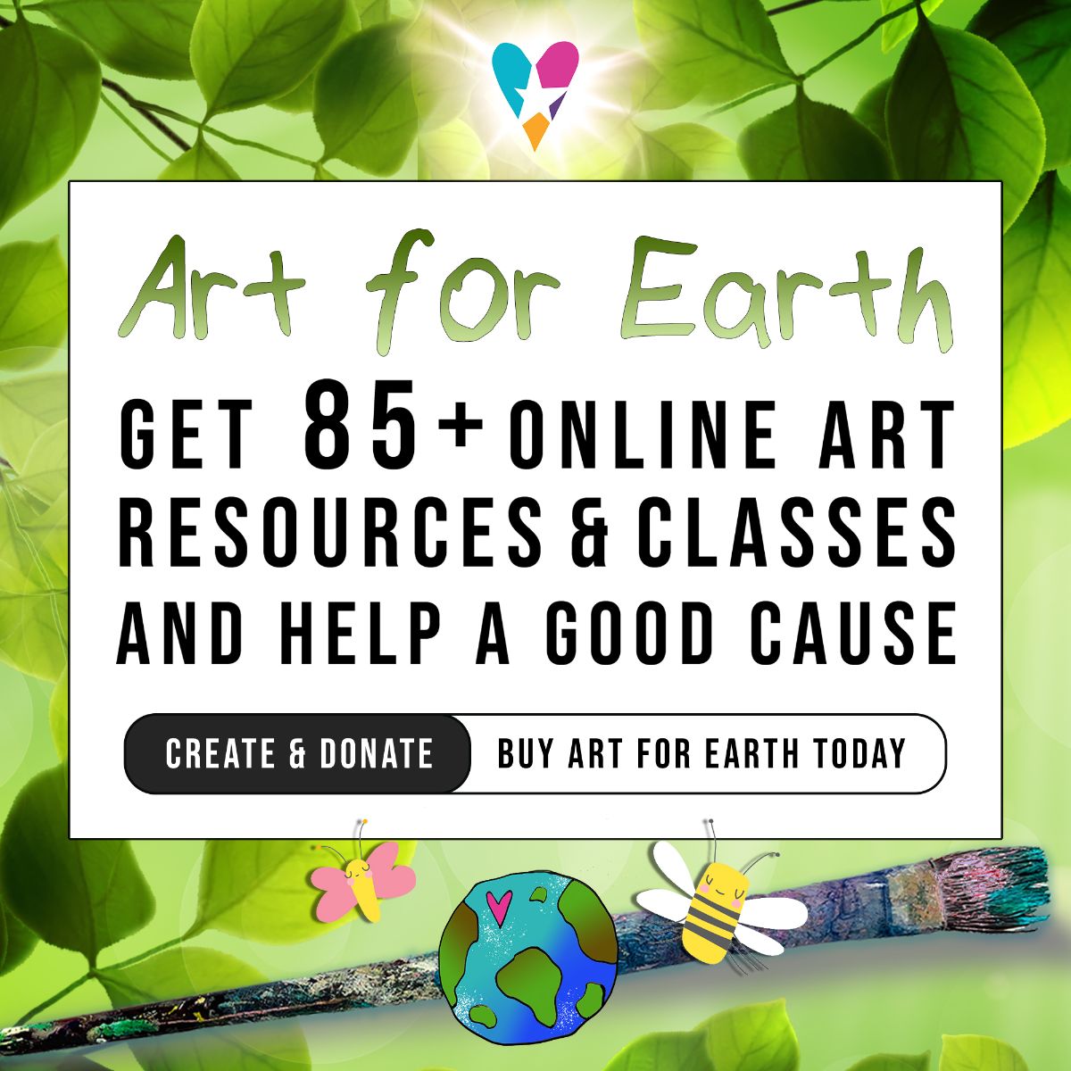 Art for Earth online art resources & classes while helping a good cause