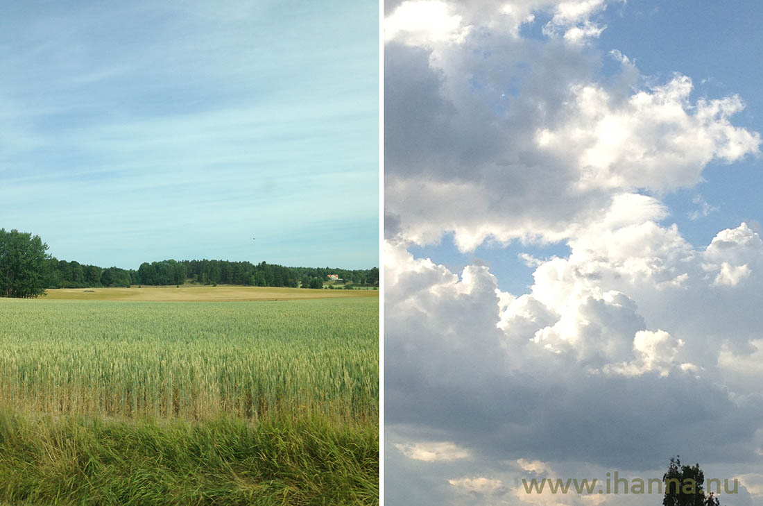 Country roads and clouds in Sweden - thrift shop inspiration found by Hanna Andersson