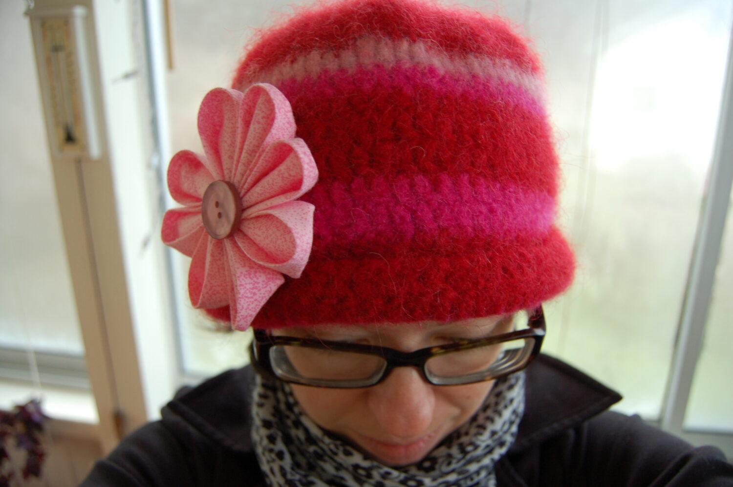 Me in my newly crafted crocheted and felted Kansazhi Hat (Copyright Hanna Andersson)