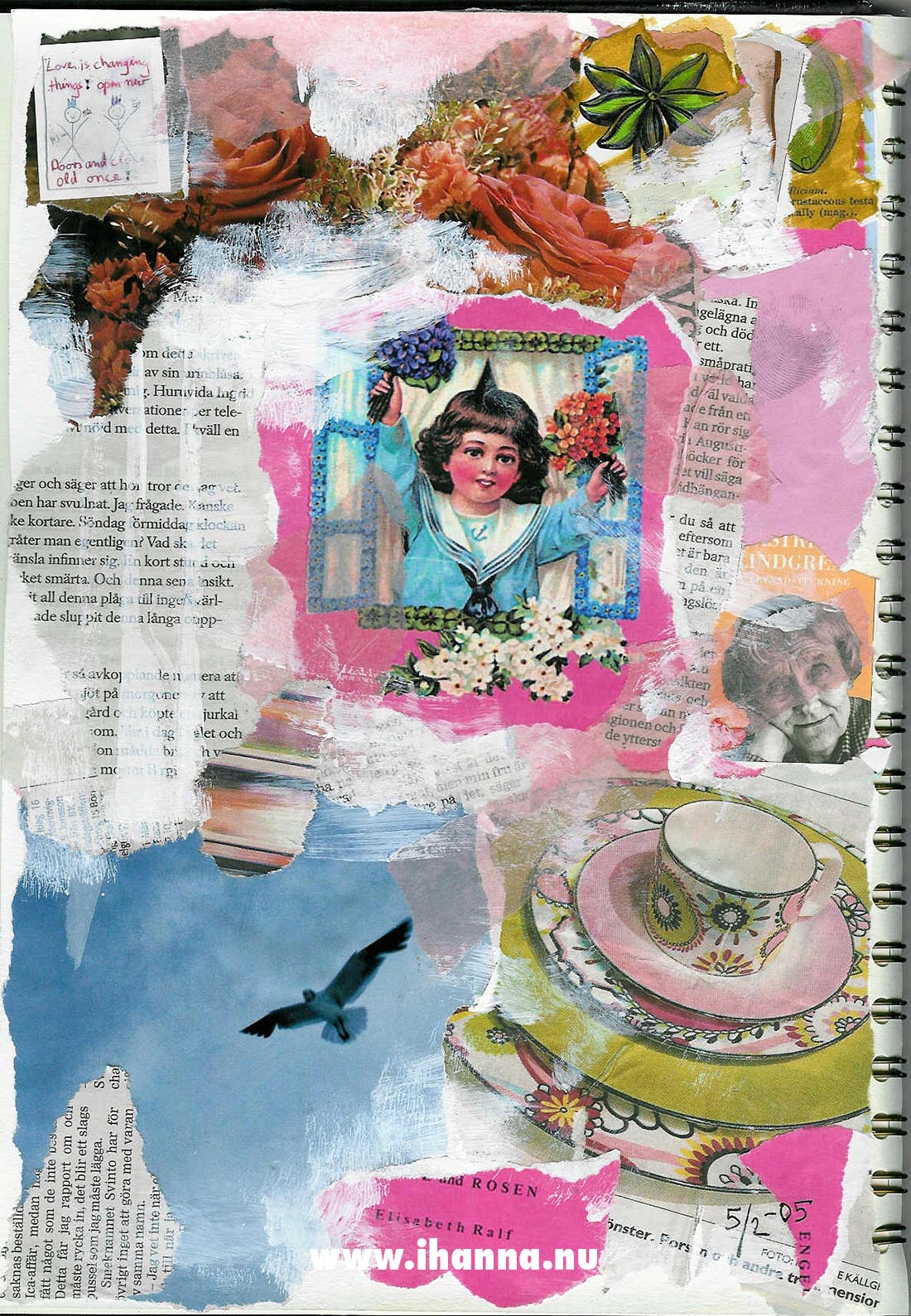 Open up your window a page from my first Art journal, collage by iHanna notice the author Astrid Lindgren