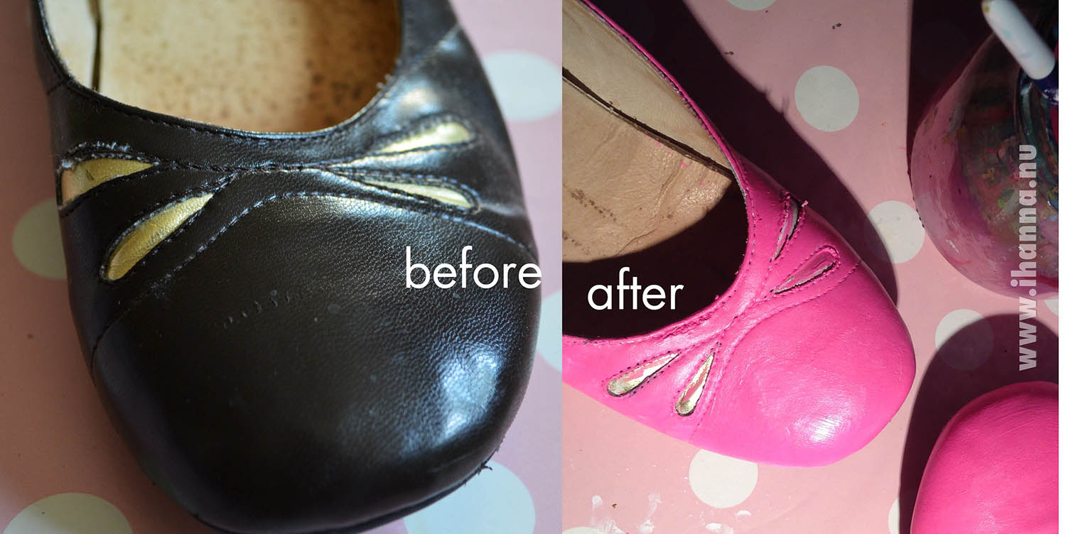 Painting a pair of old shoes - by artist and blogger iHanna #diyfashion