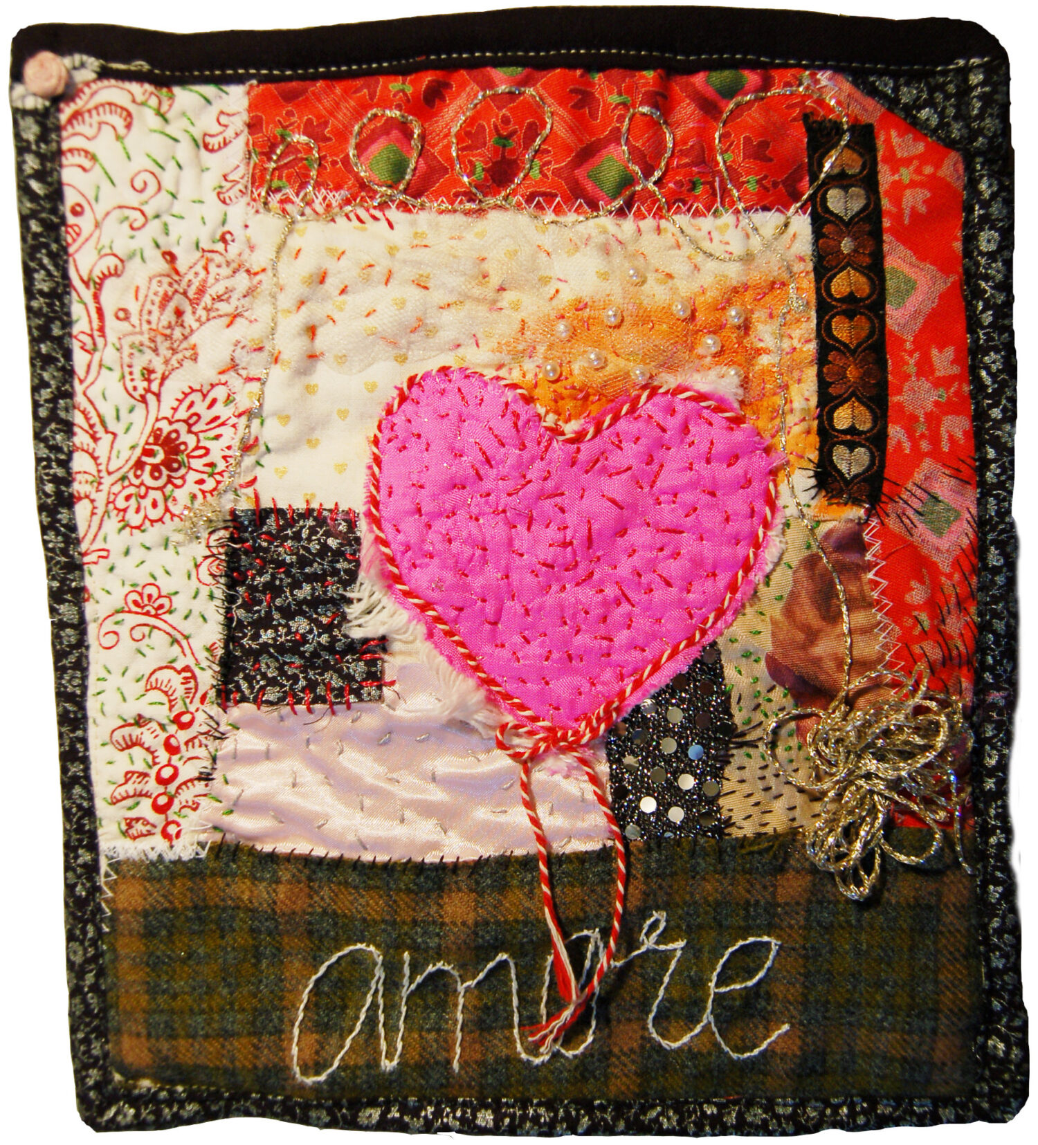 Textile art by Hanna Andersson, the HeArt Mini Quilt III (Copyright artist Hanna Andersson)