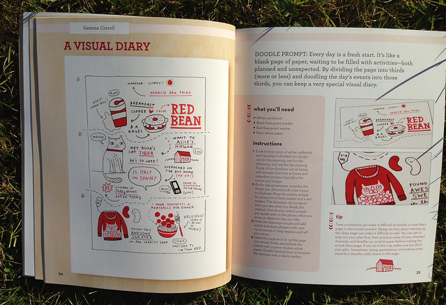 Visual Diary idea by Gemma Correll in Craft-a-Doodle book cover - a book by Jenny Doh