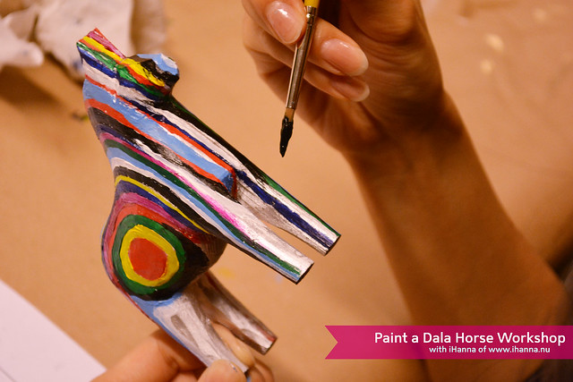 Rainbow Dala Horse painted at Stockholm university Paint Your Own Dala Horse Workshop with Hanna Andersson in Sweden (Photo Copyright Photo Hanna Andersson)