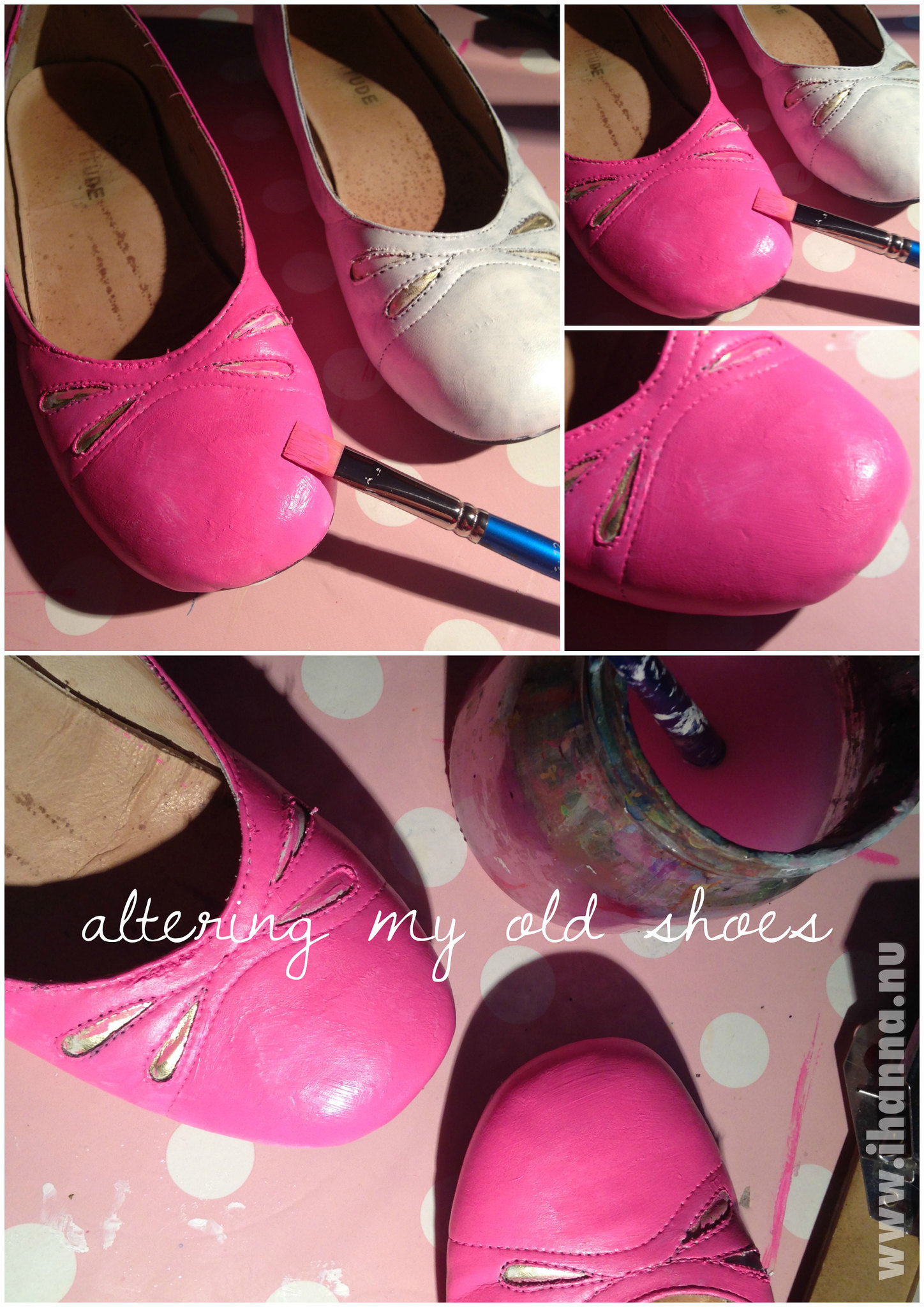 Painting a pair of old shoes - by artist and blogger iHanna #diyfashion