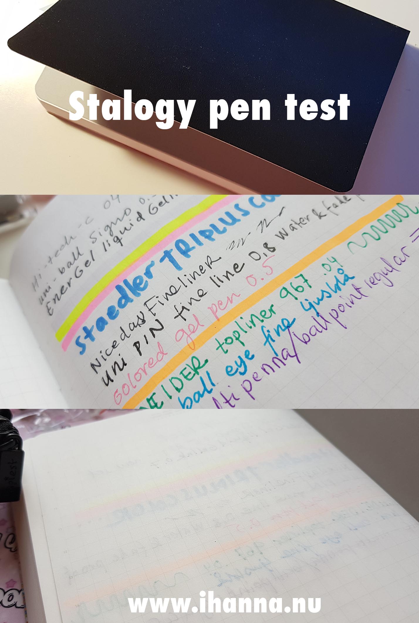 Stalogy paper pen test from Studio iHannas notebook review and set up or the Stalogy B6 journal with grid papers