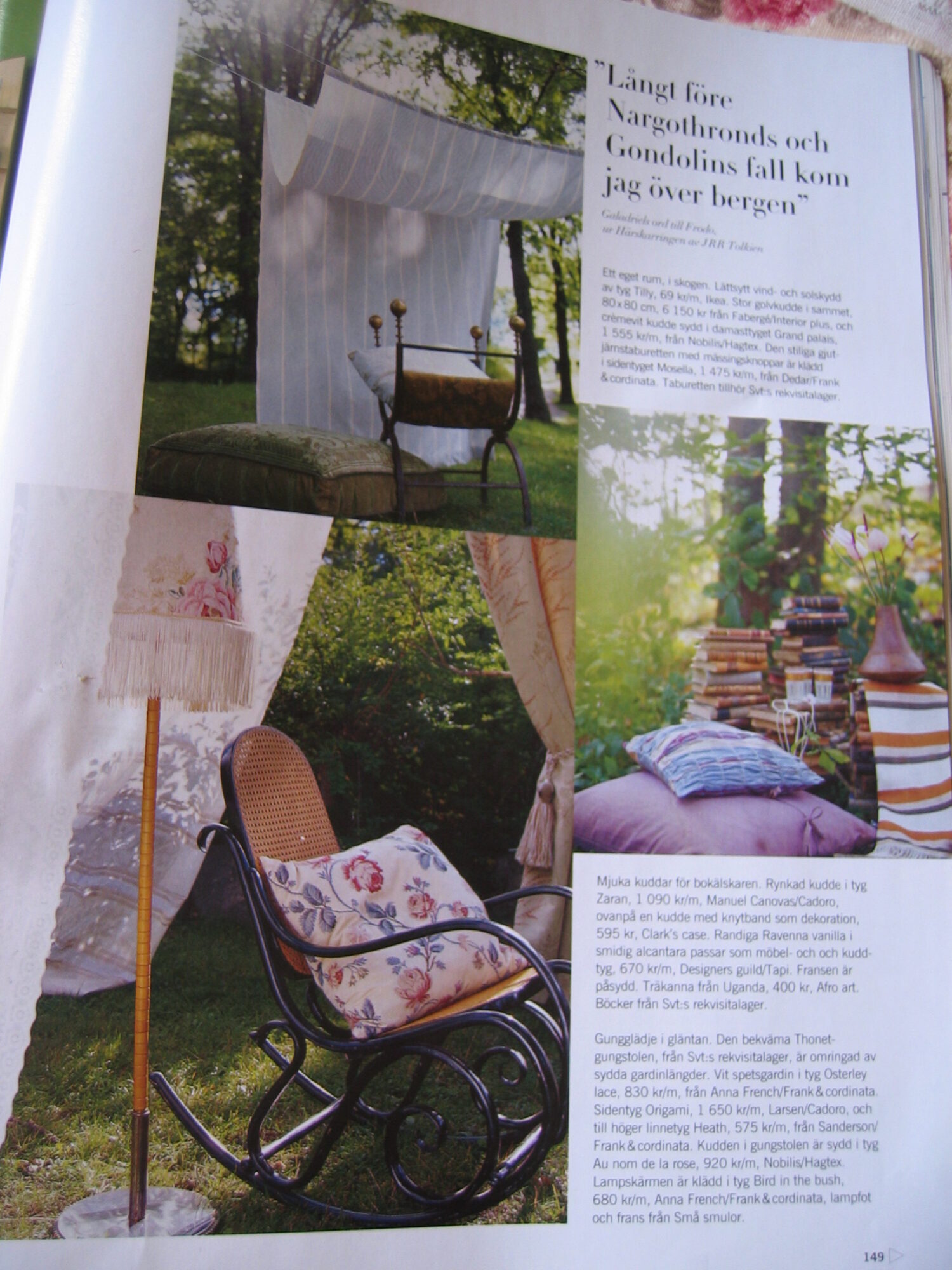 Spread in the Swedish magazine Sköna hem from 2004 with shabby chic inspiration