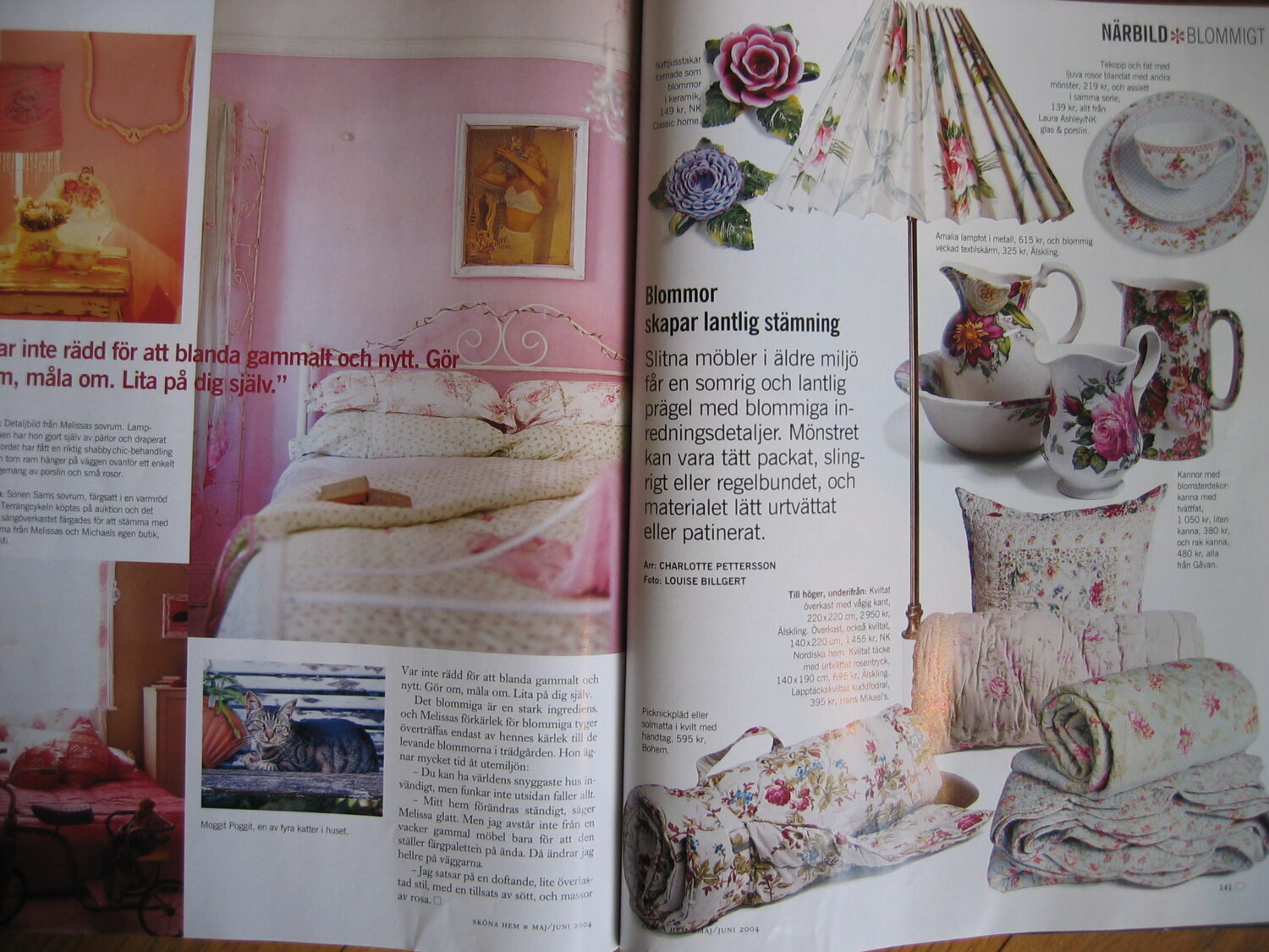 Spread in the Swedish magazine Sköna hem from 2004 with shabby chic inspiration