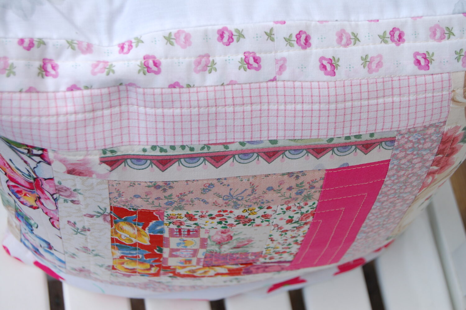 Another new log cabin pillow case in pink by iHanna (Copyright artist Hanna Andersson)