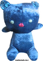 Japanese little cuddly blue bear ie blue teddy bear sewn by me (Photo copyright Hanna Andersson)