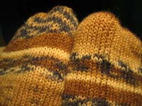 Detail of the knitted sock toes