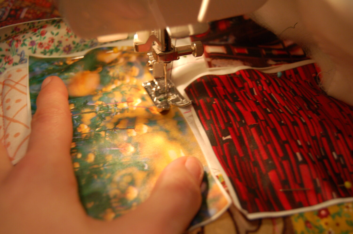 Stitching the Photo Quilt of Inspiration (Photo Copyright Hanna Andersson)