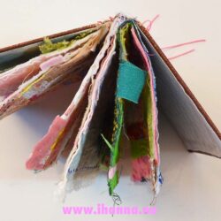 Open Textile art Book of Scraps made by iHanna (Copyright Hanna Andersson)